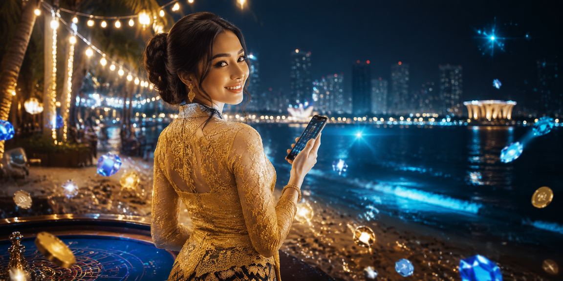 Pemain wanita Malaysia di Seremban berpakaian kebaya memainkan kasino mudah alih ezg88 dengan telefon pintar